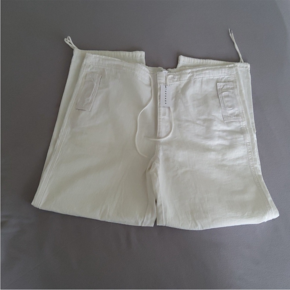 Topshop balloon parachute linen cargo pants, NWT